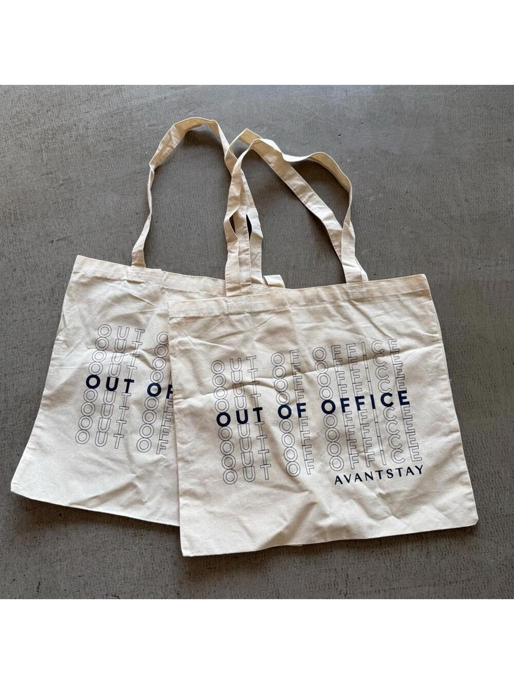 Canvas Out of Office Tote (set of 2) / ivory